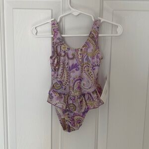 Baby Girl Ruffle Purple One Piece Swim Suit